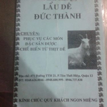 Thực đơn- Quán Ăn Lẩu Dê Đức Thành