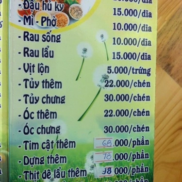 Thực đơn- Quán Ăn Lẩu Dê Q7