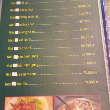 Thực đơn- Quán Ăn Lẩu Dê Mỹ Vị