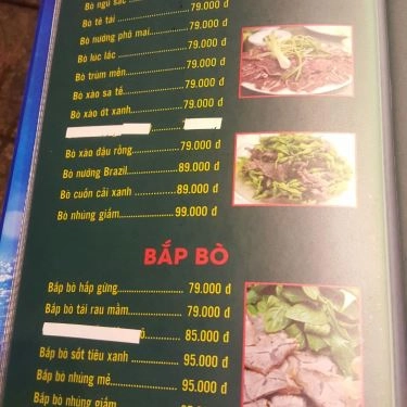 Thực đơn- Quán Ăn Lẩu Dê Mỹ Vị
