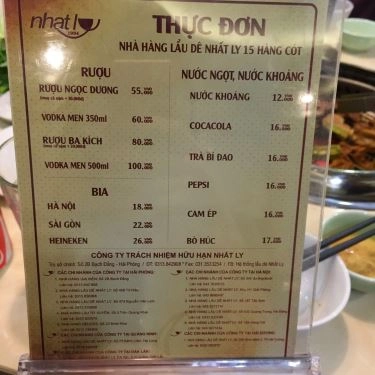 Thực đơn- Quán Ăn Lẩu Dê Nhất Ly - 15 Hàng Cót