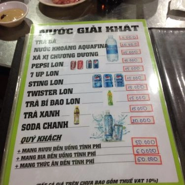 Thực đơn- Quán Ăn Lẩu Dê Núi Ngự - Lý Phục Man
