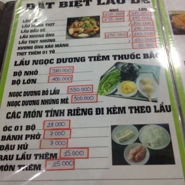 Thực đơn- Quán Ăn Lẩu Dê Núi Ngự - Lý Phục Man
