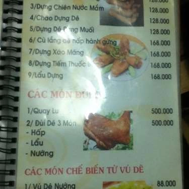 Thực đơn- Quán Ăn Lẩu Dê Q7