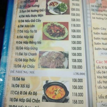 Thực đơn- Quán Ăn Lẩu Dê Q7
