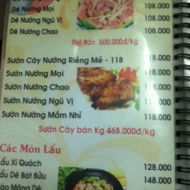 Thực đơn- Quán Ăn Lẩu Dê Q7