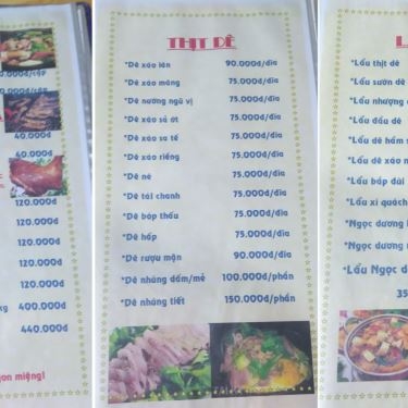 Thực đơn- Quán Ăn Lẩu Dê Tài Ký 2 - Khổng Tử