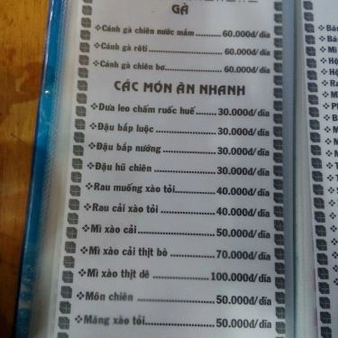 Thực đơn- Quán Ăn Lẩu Dê Tài Ký 2 - Phan Xích Long