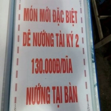Thực đơn- Quán Ăn Lẩu Dê Tài Ký 2 - Phan Xích Long