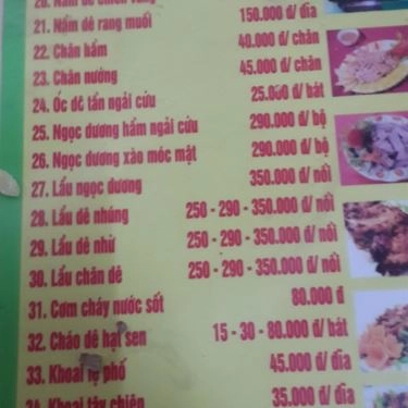 Thực đơn- Quán Ăn Thiên Phú - Lẩu Dê, Cơm Cháy
