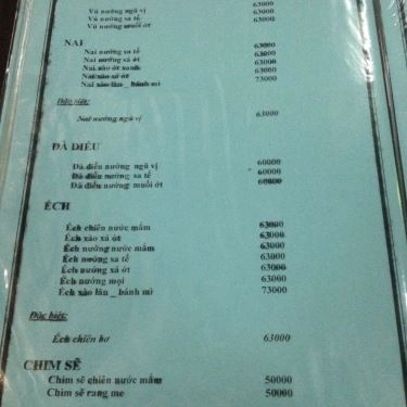 Thực đơn- Quán Ăn Lẩu Đồng Quê 3 - Đường 13