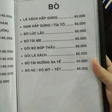 Thực đơn- Quán Ăn Lẩu Đuôi Bò - Bà Hạt