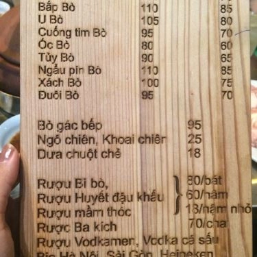Thực đơn- Quán Ăn Lẩu Đuôi Bò - Lò Đúc