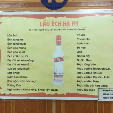 Thực đơn- Nhà Hàng Lẩu Ếch Hà My