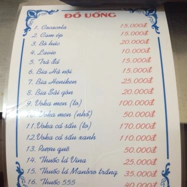 Thực đơn- Quán Ăn Lẩu Ếch Lò Đúc