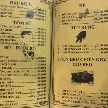 Thực đơn- Quán Ăn Lẩu Hà Nam - Quán Nhậu
