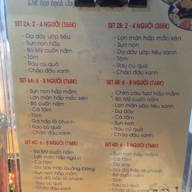 Thực đơn- Quán Ăn Phương Thanh - Lẩu Hơi & Bia Tươi
