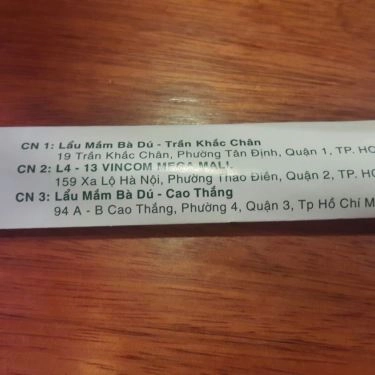 Tổng hợp- Quán Ăn Lẩu Mắm Bà Dú - AEON Mall Bình Tân
