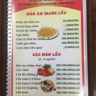 Thực đơn- Nhà Hàng Lẩu Mắm Bà Sáu