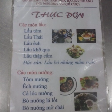 Thực đơn- Quán Ăn Lẩu Bò Mắm Ruốc - 30 Tháng 4