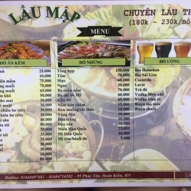 Thực đơn- Quán Ăn Lẩu Mập - Chuyên Lẩu Thái
