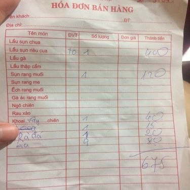 Thực đơn- Quán Ăn Lẩu Ngon - Nguyễn Du