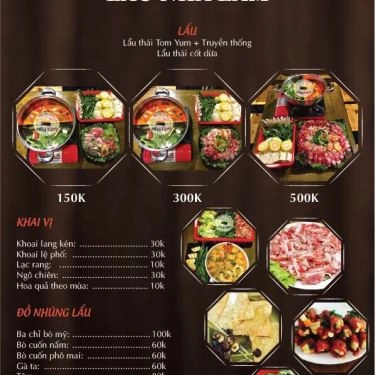 Thực đơn- Quán Ăn Lẩu Nhà Làm - Bún Thái Hải Sản