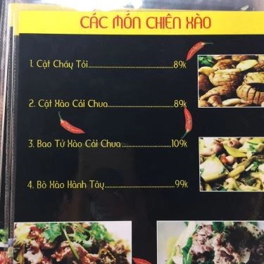 Thực đơn- Quán Ăn Lẩu Nung - Trương Vĩnh Ký