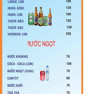 Thực đơn- Quán Ăn Lẩu Nướng Bé Út