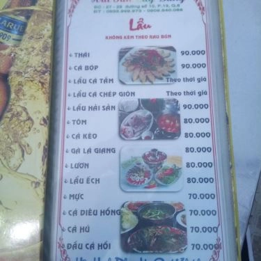 Thực đơn- Quán Ăn Lẩu Cây Bàng