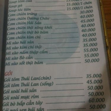 Thực đơn- Quán Ăn Lẩu Nướng Cô Lý  - Tiểu La
