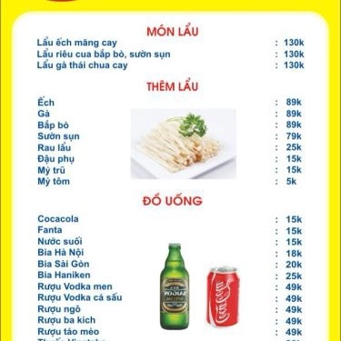 Thực đơn- Quán Ăn Lẩu Nướng D&C - Tô Hiệu