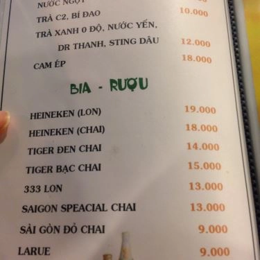 Thực đơn- Quán Ăn Lẩu & Nướng Leng Keng