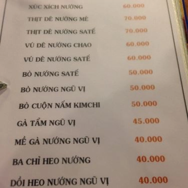 Thực đơn- Quán Ăn Lẩu & Nướng Leng Keng