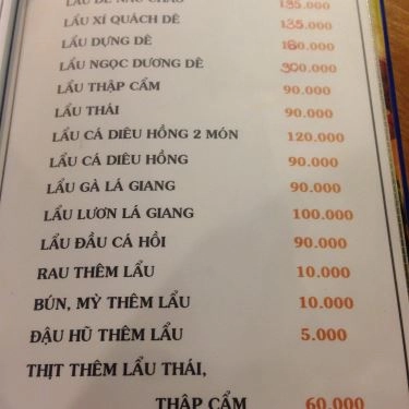 Thực đơn- Quán Ăn Lẩu & Nướng Leng Keng