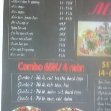 Thực đơn- Quán Ăn Lẩu Nướng Lyn