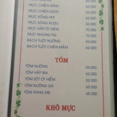Thực đơn- Quán Ăn Lẩu & Nướng Ngói - Tây Thạnh