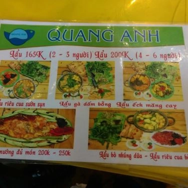 Thực đơn- Quán Ăn Lẩu Nướng Quang Anh