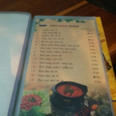 Thực đơn- Quán Ăn Lẩu & Nướng Quạt Mo