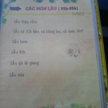 Thực đơn- Quán Ăn Lẩu & Nướng Quạt Mo