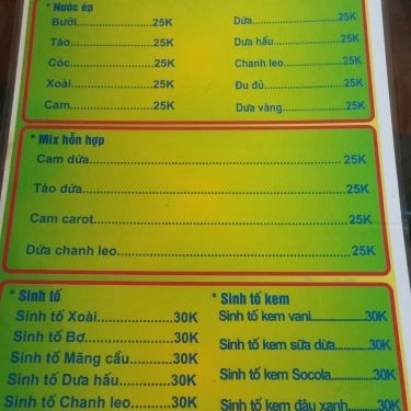 Thực đơn- Quán Ăn Lẩu Nướng SV 96 - Thượng Đình