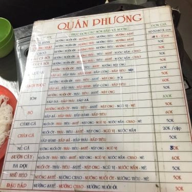 Thực đơn- Quán Ăn Lẩu Phương