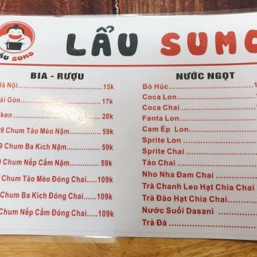 Thực đơn- Quán Ăn Lẩu Sumo - Lẩu Thái