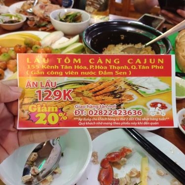 Thực đơn- Nhà Hàng Lẩu Tôm Càng Cajun