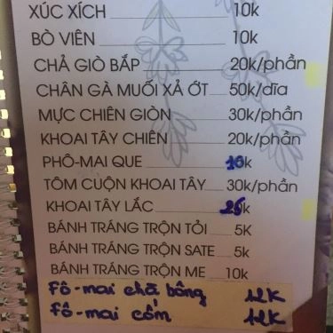 Thực đơn- Quán Ăn Lavender - Mì Cay & Trà Sữa