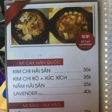 Thực đơn- Quán Ăn Lavender - Mì Cay & Trà Sữa