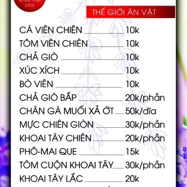Thực đơn- Quán Ăn Lavender - Mì Cay & Trà Sữa