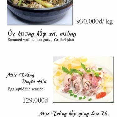 Thực đơn- Quán Ăn Lịch Tô - Lẩu Cá Khoai