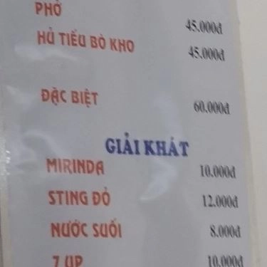 Thực đơn- Quán Ăn Linh - Phở Mỹ Tho