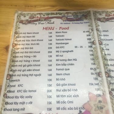 Thực đơn- Quán Ăn Link Food - Hoàng Đạo Thành